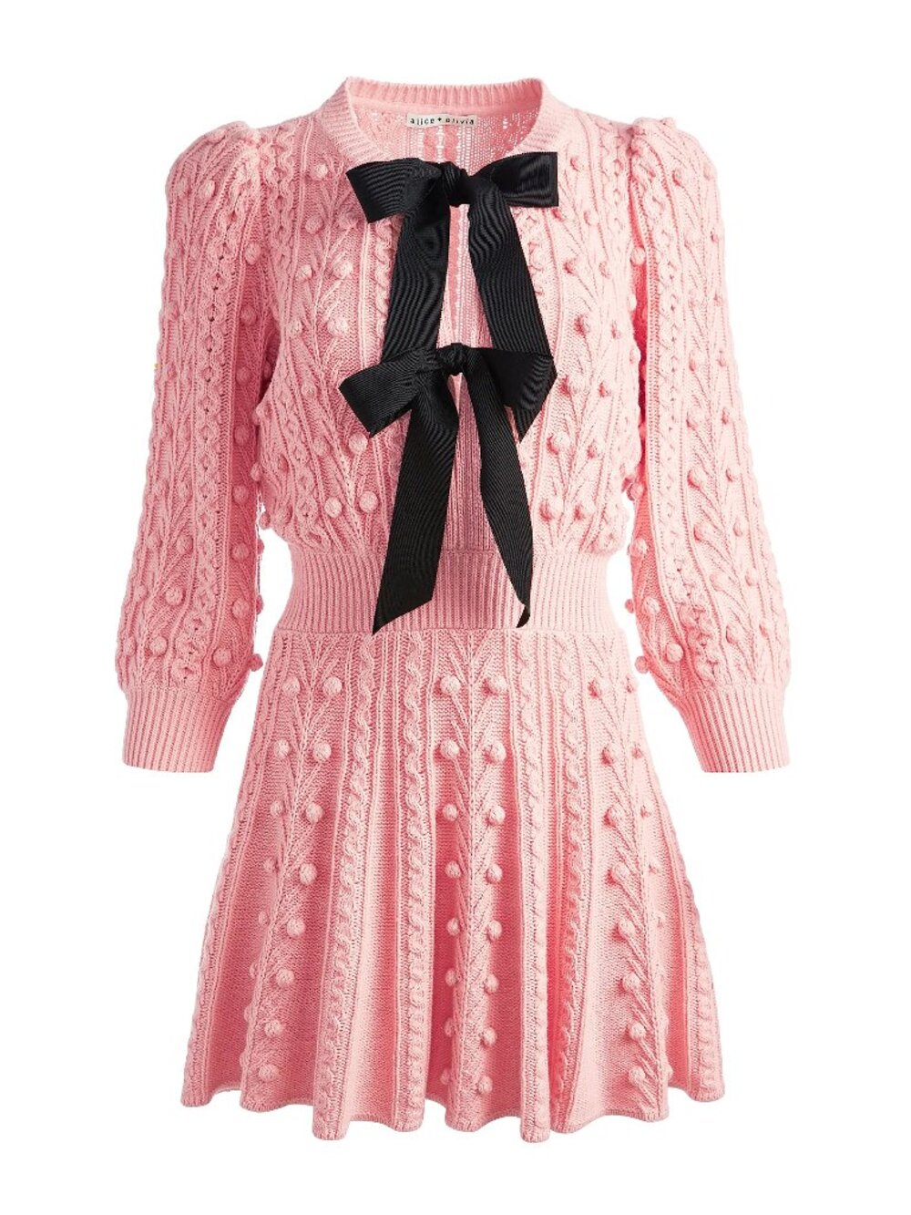 ALICE + OLIVIA Kitty Bow Front Sweater Dress Size Small